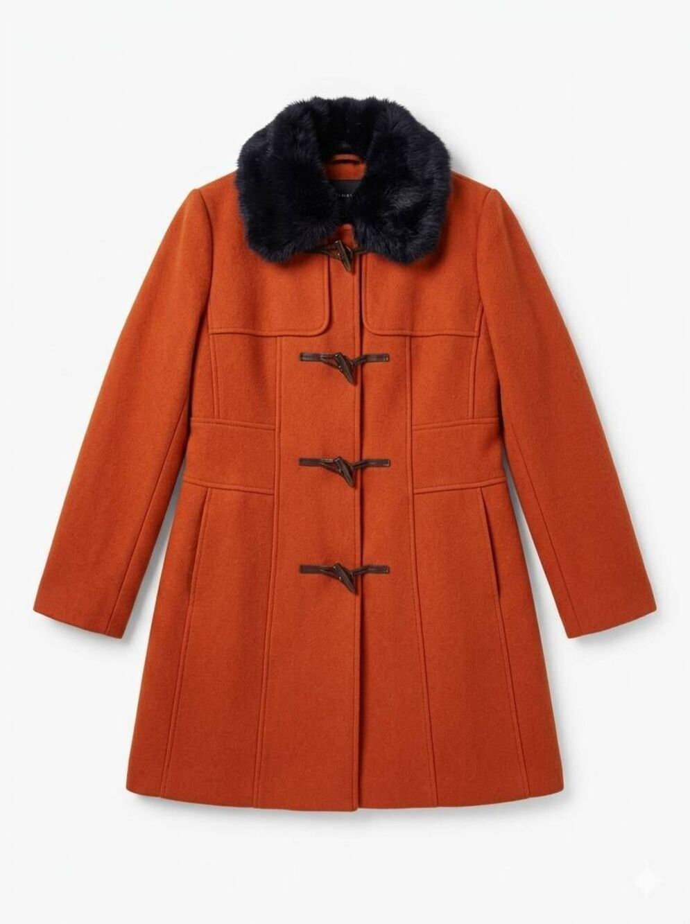 ☔️💜Banana Republic Orange Wool Blend Peacoat Jacket Medium
